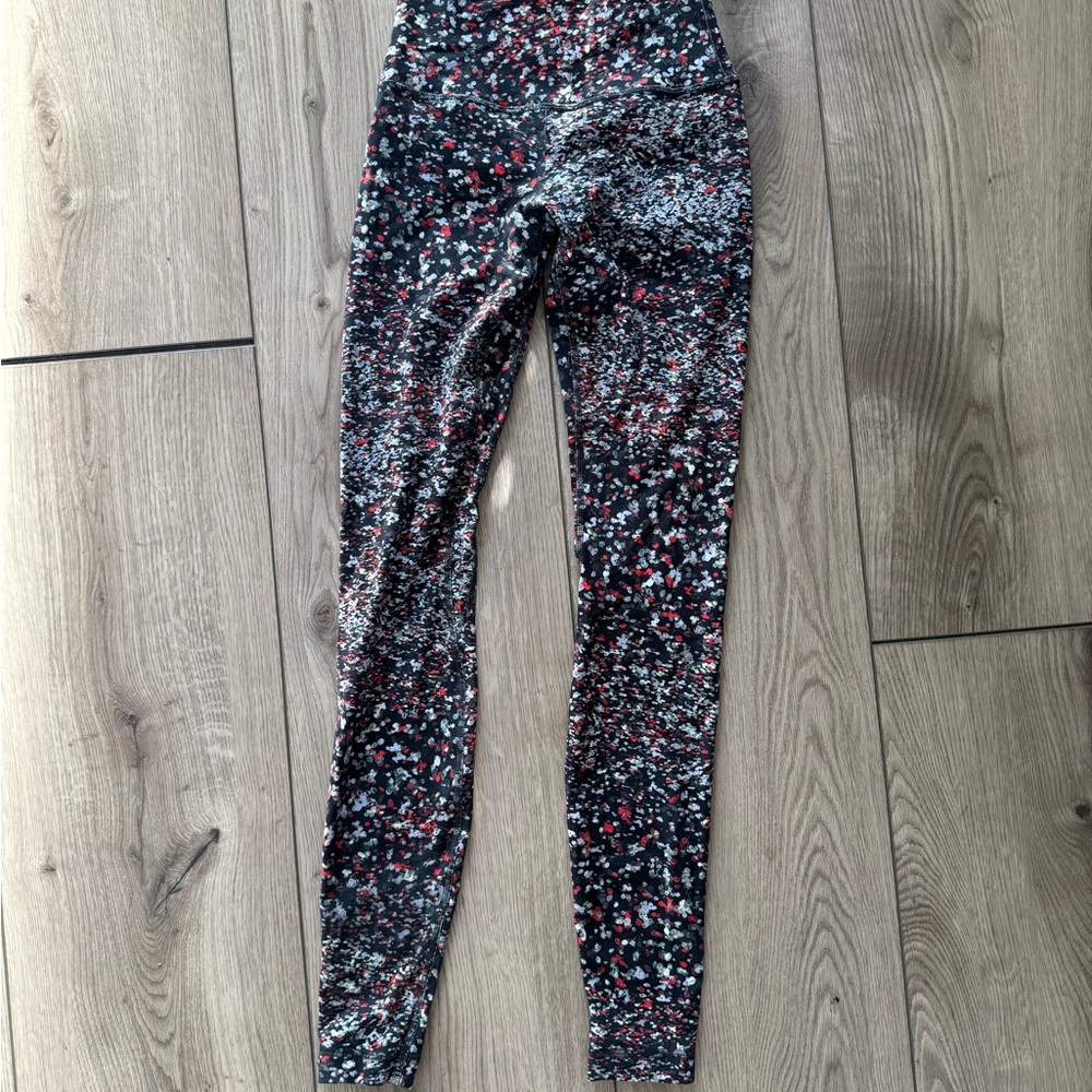 Lululemon Align Leggings Women Navy and Red Patterned